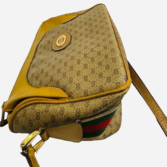 Gucci micro gg canvas and red and green web cross body bag - Picture 11 of 16